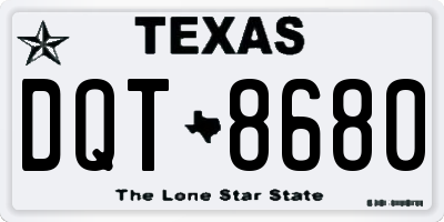 TX license plate DQT8680