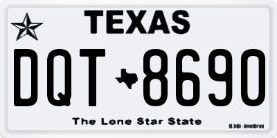 TX license plate DQT8690