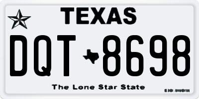 TX license plate DQT8698