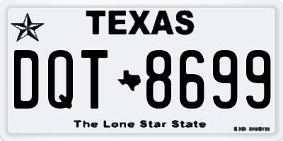 TX license plate DQT8699