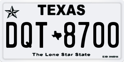 TX license plate DQT8700