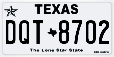 TX license plate DQT8702