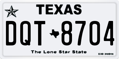 TX license plate DQT8704