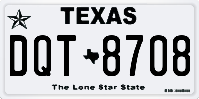 TX license plate DQT8708