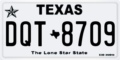 TX license plate DQT8709