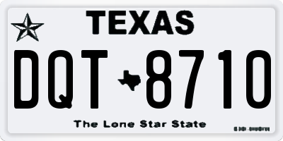 TX license plate DQT8710