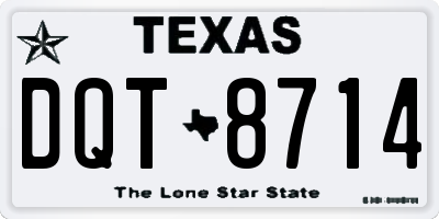 TX license plate DQT8714