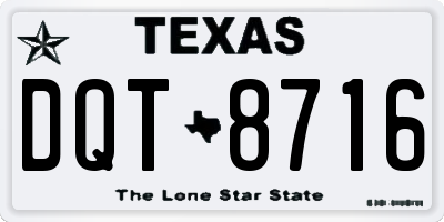TX license plate DQT8716