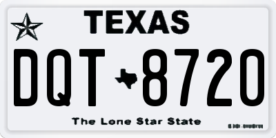 TX license plate DQT8720