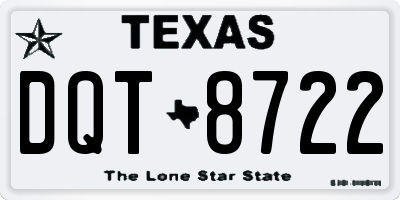 TX license plate DQT8722