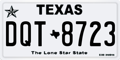 TX license plate DQT8723