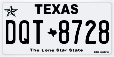 TX license plate DQT8728