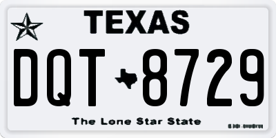 TX license plate DQT8729
