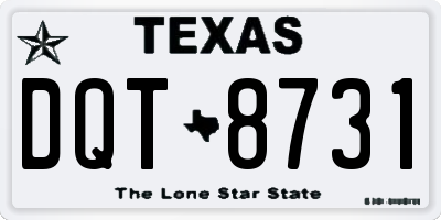 TX license plate DQT8731