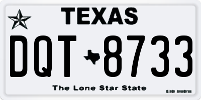 TX license plate DQT8733