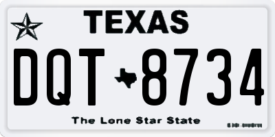TX license plate DQT8734