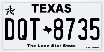 TX license plate DQT8735