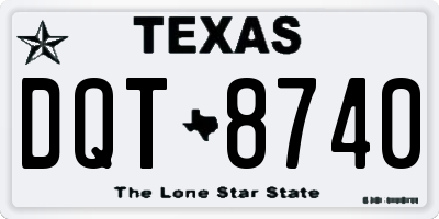 TX license plate DQT8740