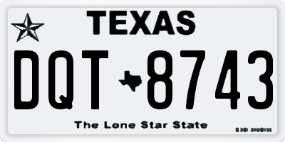 TX license plate DQT8743