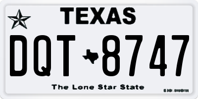 TX license plate DQT8747