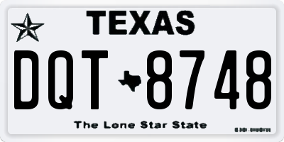 TX license plate DQT8748