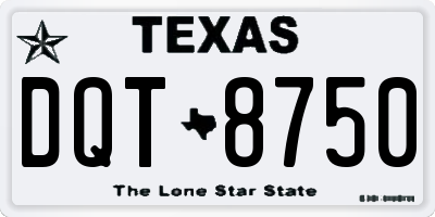 TX license plate DQT8750