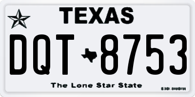 TX license plate DQT8753