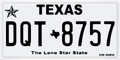 TX license plate DQT8757