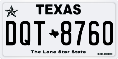 TX license plate DQT8760