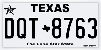 TX license plate DQT8763