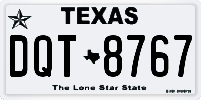TX license plate DQT8767