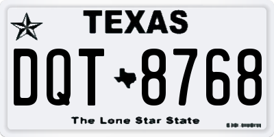 TX license plate DQT8768
