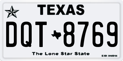 TX license plate DQT8769