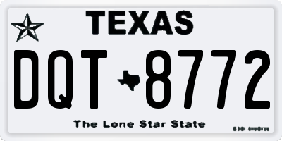 TX license plate DQT8772