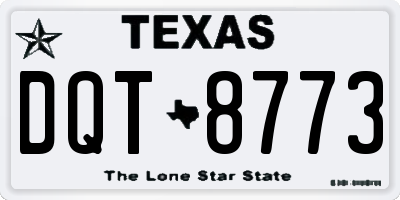 TX license plate DQT8773