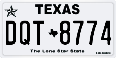 TX license plate DQT8774