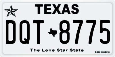 TX license plate DQT8775