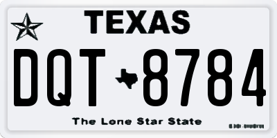 TX license plate DQT8784