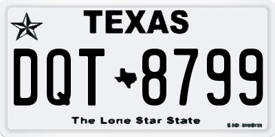 TX license plate DQT8799