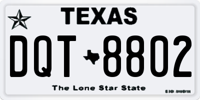 TX license plate DQT8802
