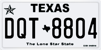 TX license plate DQT8804