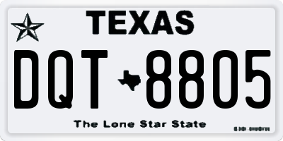 TX license plate DQT8805