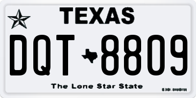 TX license plate DQT8809