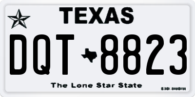 TX license plate DQT8823