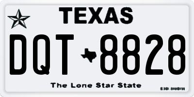 TX license plate DQT8828