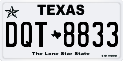 TX license plate DQT8833