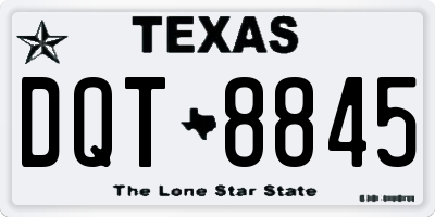 TX license plate DQT8845