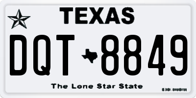 TX license plate DQT8849