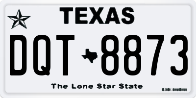 TX license plate DQT8873