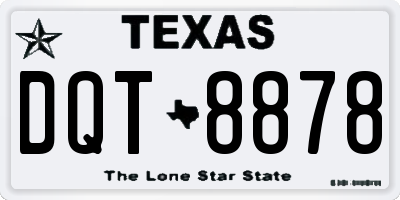 TX license plate DQT8878